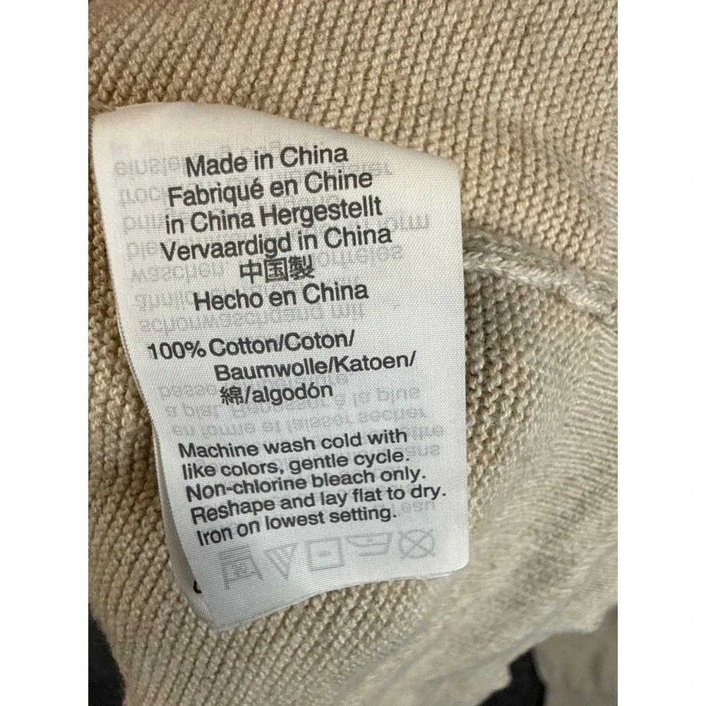 J Crew Cotton Crewneck‎ Sweater Tee Pullover Beige Mens Size XL Academia Travel